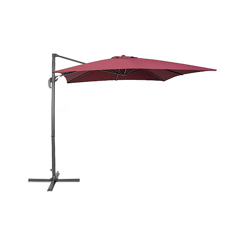 Beliani Parasol de jardin carré 250 x 250 cm bordeaux MONZA