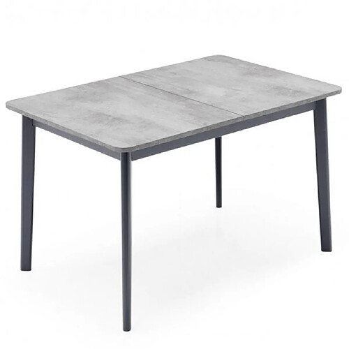 Inside 75 Table extensible 6 couverts DINE 150cm pieds bois plateau mélaminé gris béton