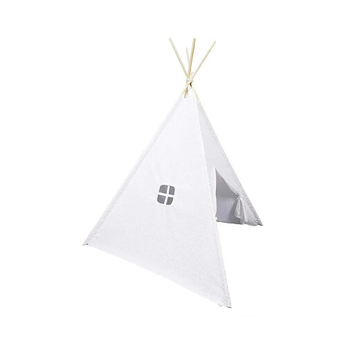 The Home Deco Kids Tipi enfant en tissu 160 cm Little house blanc et rose.