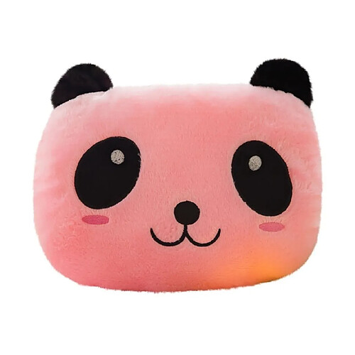 Universal Kawaii Soft Panda Clignotant Oreiller Jouet Couleur LED Oreiller Lumineux Panda Peluche Poupée Lumineuse Jouet Anniversaire Fille Jouet | Peluche Oreiller (Rose)