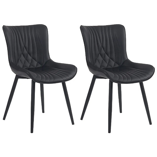 Non Lot de 2 chaises Brady simili cuir