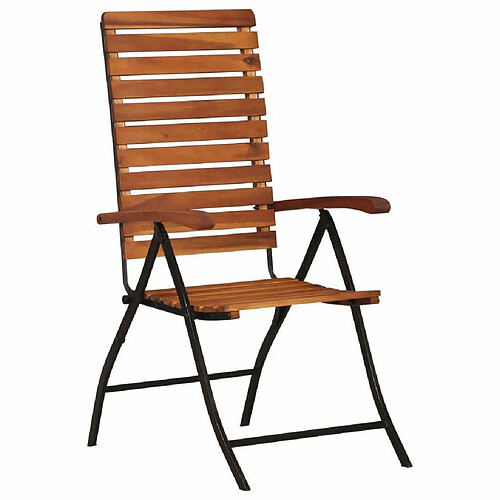 Maison Chic Lot de 2 Chaises inclinables de jardin - Fauteuil d'extérieur Bois solide d'acacia -MN36988