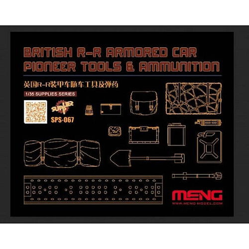 Meng British R-r Armored Car Pioneer Tools & Ammunition - Accessoire Maquette