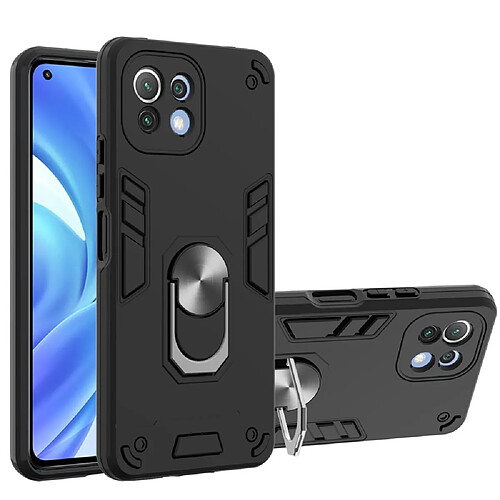 Coque en TPU antichoc avec béquille rotative noir pour votre Xiaomi Mi 11 Lite 5G/4G