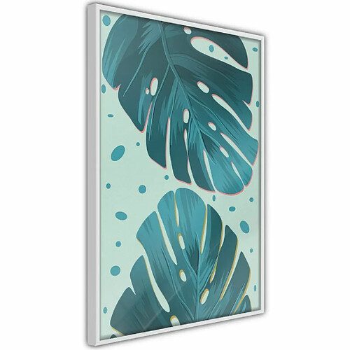 Paris Prix Affiche Murale Encadrée Pastel Monstera Leaves 20 x 30 cm Blanc