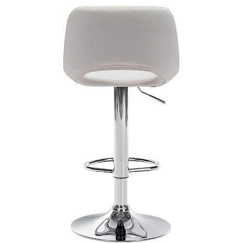 Non Tabouret de bar Camden velours chrome