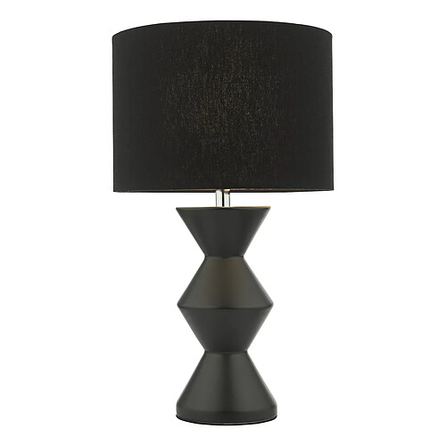 Lumière Lampe De Table En Céramique Noire Avec Abat-jour