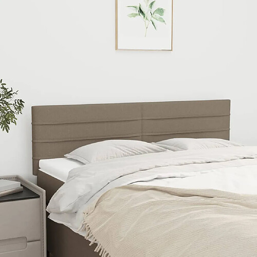 vidaXL Têtes de lit 2 pcs Taupe 72x5x78/88 cm Tissu