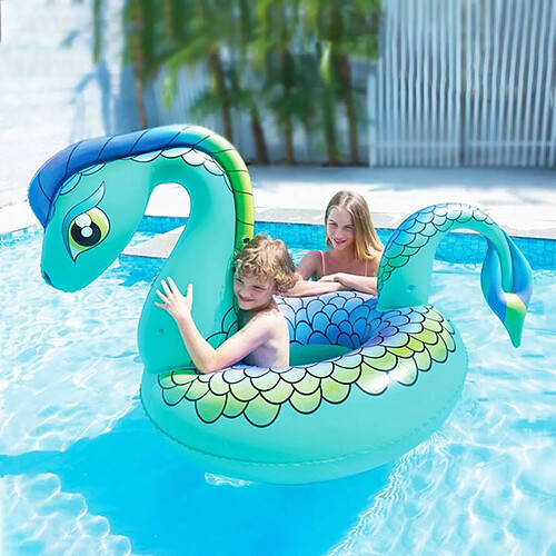 Totalcadeau Dragon gonflable pour piscine bleu turquoise (161 X 109 x 95,5 cm) piscine et mer pas cher