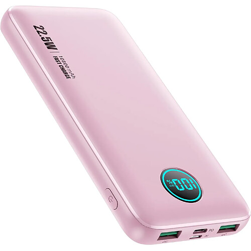 SANAG Batterie Externe 10800Mah Ultra-Mince Power Bank Pd 22.5W & Deux Qc 4.0 Charge Rapide Usb C Batterie Portable Avec Écran Lcd, 3 Sorties 2 Entrées Chargeur Portable Pour Iphone Samsung Huawei - Rose