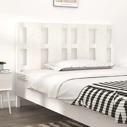 vidaXL Tête de lit Blanc 125,5x4x100 cm Bois massif de pin