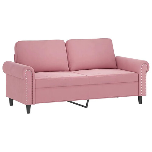 Maison Chic Canapé à 2 places,Sofa de Salon,Canapé droit Rose 140 cm Velours -GKD962323