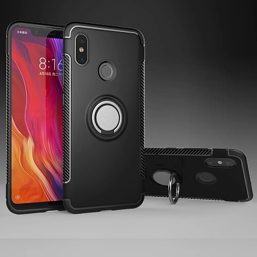 Wewoo Coque Étui de protection magnétique à 360 degrés avec anneau de rotation pour Xiaomi Mi 8 noir