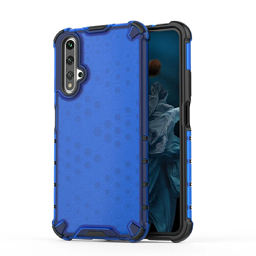 Wewoo Coque Souple Pour Huawei Honor 20 Shockproof Honeycomb PC + TPU Case Blue