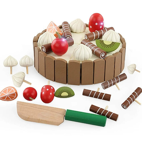 Wewoo Jouets de cuisine en bois prétendent jouer des de modèle de gâteau de coupe pour les enfants