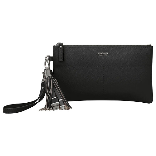 Pochette multifonction avec pompon câble USB vers micro USB - Mobilis - 6.5'' - Noir