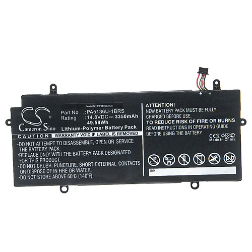 vhbw Batterie compatible avec Toshiba Portege Z30-A-1D4, Z30-A-1D6, Z30-A-1EI, Z30-A-1FC, Z30-A-1FD laptop (3350mAh, 14,8V, Li-polymère)