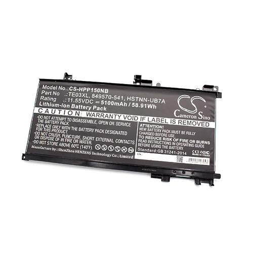 vhbw batterie remplace HP 849910-850, TE03061XL, TE03XL pour laptop (5100mAh, 11.55V, Li-Ion, noir)