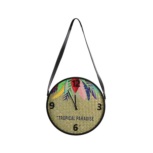 The Home Deco Factory Horloge Tropical Paradise Exotique 30 cm.