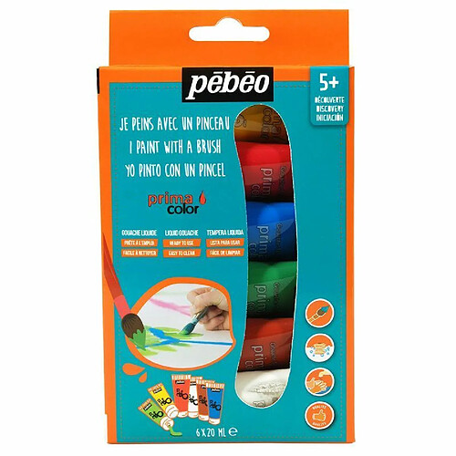 Pebeo Kit découverte peinture gouache - 6 couleurs - 6 x 20 ml