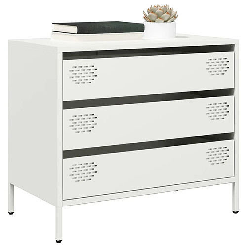 vidaXL Buffet blanc 68x39x58,5 cm acier laminé à froid