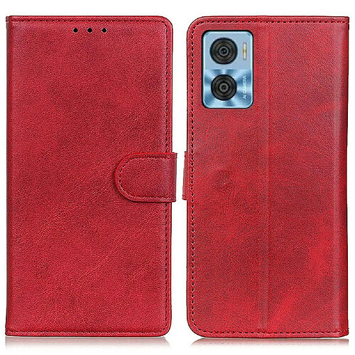 Etui en PU texture, antichoc avec support pour votre Motorola Moto E22 4G/E22i 4G - rouge