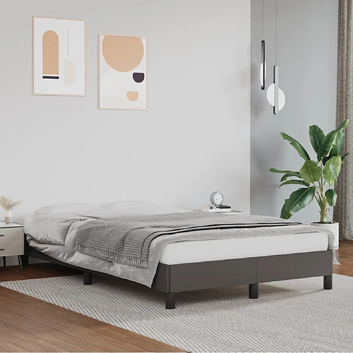 Maison Chic Lit adulte - Lit simple Cadre de lit,Structure du lit Contemporain Gris 120x200 cm Similicuir -MN58036