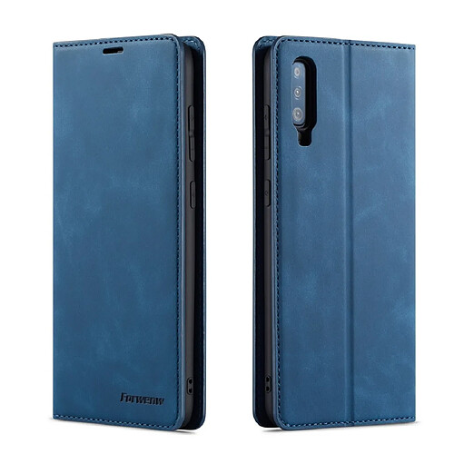 Wewoo Housse Coque Pour Galaxy A70 Forwenw Dream Series Oil Edge Fort Magnetism Horizontal Flip en cuir avec support et fentes cartes et portefeuille et cadre photo bleu