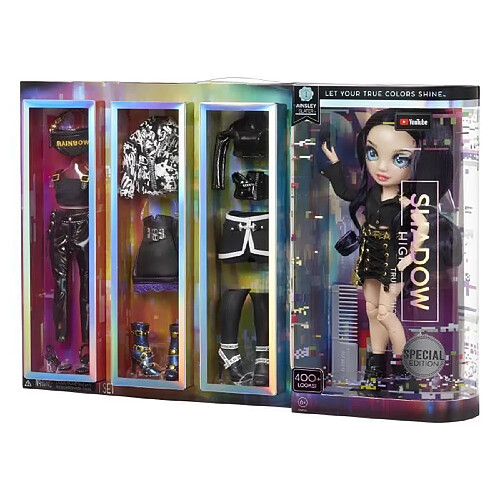 Rainbow High - Shadow High - Ainsley Slater - Poupée mannequin 27cm avec 3 tenues et accessoires - de 6 a 12 ans