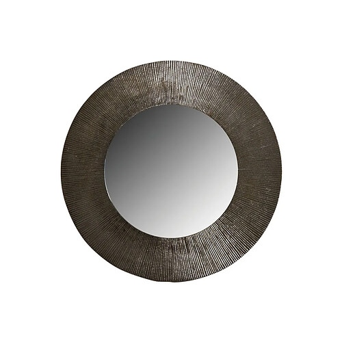 Aubry Gaspard Miroir rond métal zinc antique.