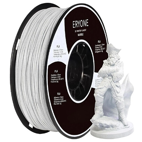 None Filament PLA marbre ERYONE pour imprimante 3D / stylo FDM, 1 kg (2,2 lb) / Bobine