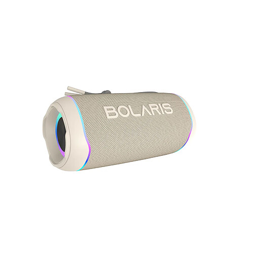 Bolaris Enceinte Sans Fil Bluetooth 5.4 Modèle Parma IPX6 16W avec Effets Lumineux LED Beige