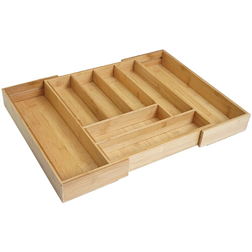 Mendler Range-couverts HWC-B20, organisateur de tiroir, bambou extensible 35-58x45cm