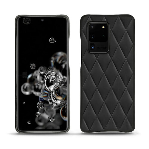 Coque cuir Samsung Galaxy S20 Ultra 5G - Coque arrière - Noir - Couture ( Nappa - Black ) - NOREVE