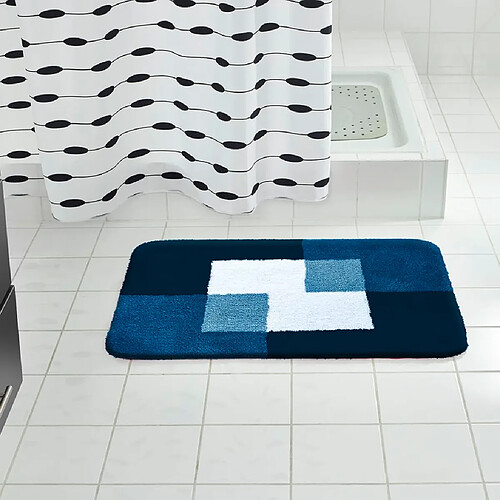 RIDDER Tapis de salle de bains Coins 60 x 90 cm Bleu 7103303