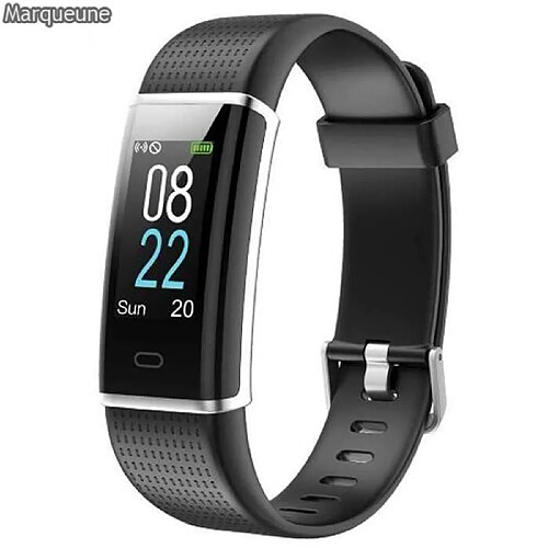 Montre Connectée Smartwatch Marqueune Etanche IP68 Cardiofréquencemètre pour Android iOS Smartphone Femme Homme Noir