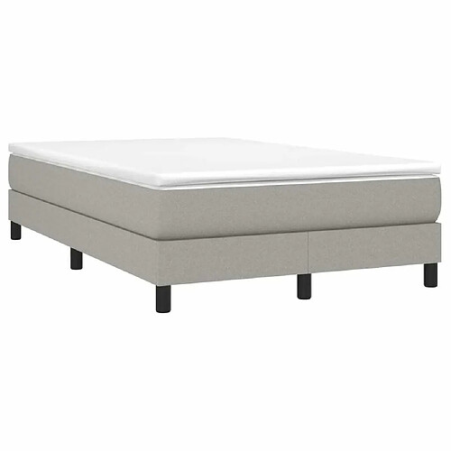 Maison Chic Lit adulte- Lit + matelas,Sommier à lattes de lit et matelas gris clair 120x190 cm tissu -GKD89114