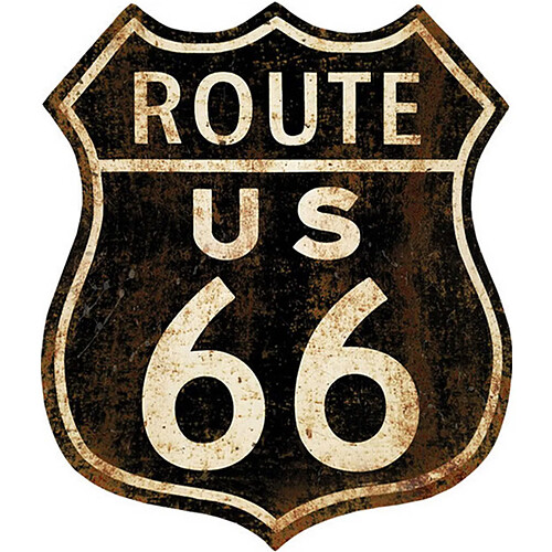 Origen Décoration murale Route US 66 en métal 30 x 35 cm.