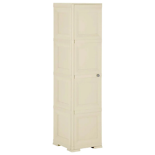 vidaXL Armoire plastique 40x43x164 cm design de bois blanc angora