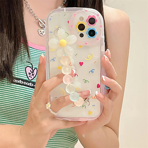 GUPBOO Étui pour iPhone13 ligne de couleur pour femmes chaîne d'étuis pour téléphone portable de style japonais et coréen