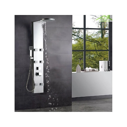 Karag Colonne de douche hydromassante THALIA en ABS chromé 134x20x7 cm