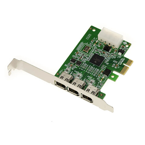 Kalea-Informatique Carte PCIe 2.0 1x 3 ports FIREWIRE 400 Ieee1394a chipset TI XIO2213B