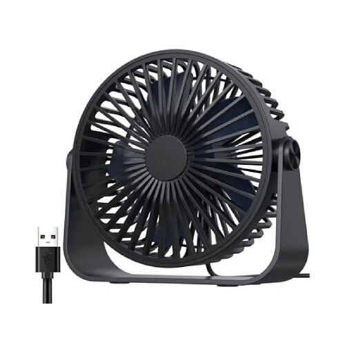 Ventilateur de Bureau, Mini Ventilateur Personnel CHRONUS à Rotation 360, ventilateur de Refroidissement USB Portable de 5,5 Pouces (Noir)