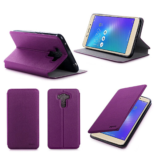 Xeptio Etui coque luxe Asus Zenfone 3 LASER ZC551KL violet Ultra Slim - Housse pochette