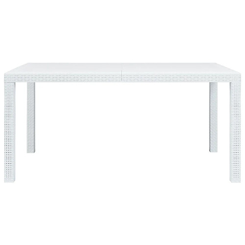 Maison Chic Table de jardin | Table d'extérieur Blanc 150x90x72 cm Plastique Aspect de rotin -GKD58252