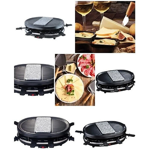 NC Appareil à raclette + pierre à cuire GRANIT + Grill pour 8 personnes