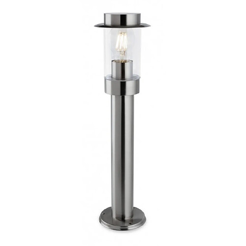 Luminaire Center Borne de jardin Darwin Acier inoxydable Acier inoxydable 1 ampoule 46cm