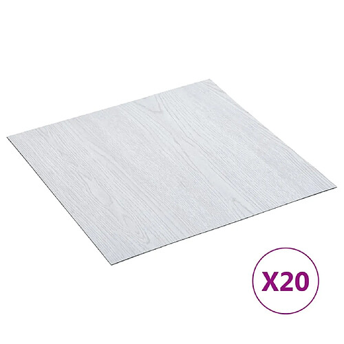 vidaXL Dalles de plancher autoadhésives 20 pcs PVC 1,86 m² blanc