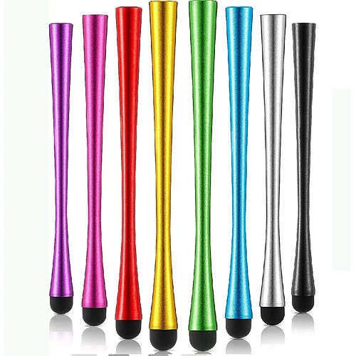 Pièces Stylet Taille Mince avec Pointes en Fibre de 8 mm Stylets Stylet Capacitif pour Appareils à Écrans Tactiles Compatible avec iPhone, iPad, Tablette (8 Couleurs)