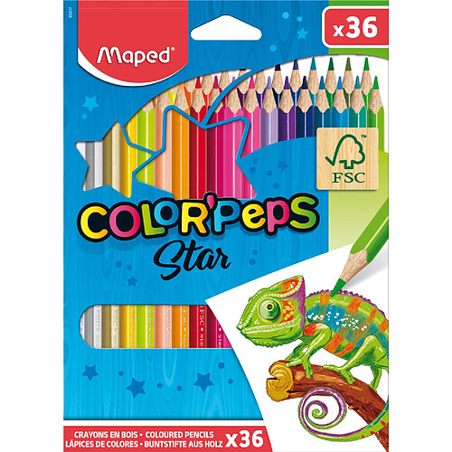 MAPED Crayon de couleur COLOR'PEPS Star, étui carton de 36 ()